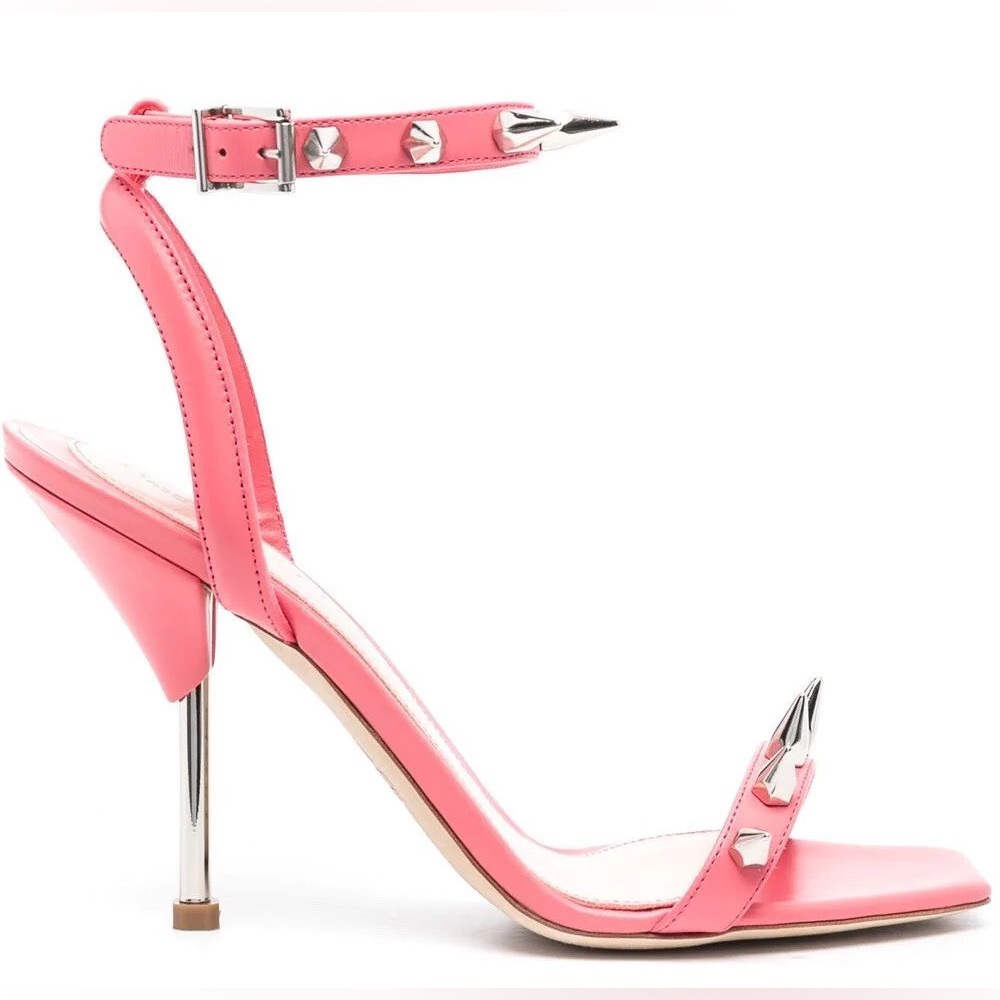 Alexander McQueen Coral and Silver Sandals